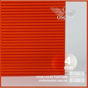 Сотовий полікарбонат 2100Х6000Х4 mm OSCAR Standard червоний 1348951138 фото