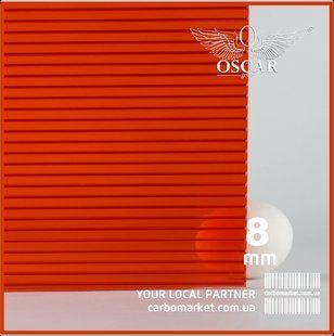 Сотовий полікарбонат 2100Х6000Х8 mm OSCAR Standard червоний 1348955805 фото