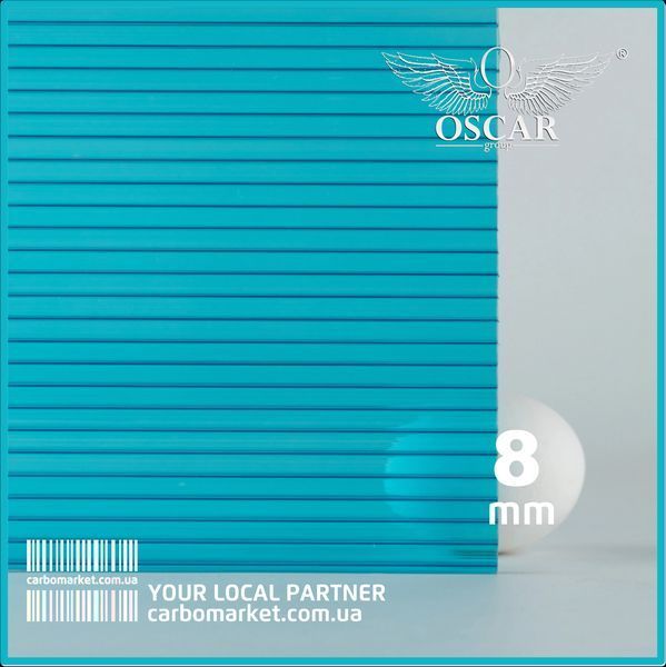 Сотовый поликарбонат 2100Х6000Х8 mm OSCAR Standard красный 1348955805 фото