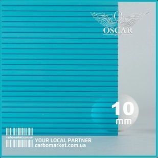 Стільниковий полікарбонат 2100Х6000Х10 mm OSCAR Standard бірюзовий 1348997702 фото